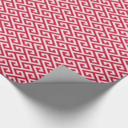 Monogram grafische rode grijze belangrijke geometr cadeaupapier (Hoek)