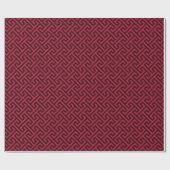 Monogram grafische rode grijze belangrijke geometr cadeaupapier (Vlak)