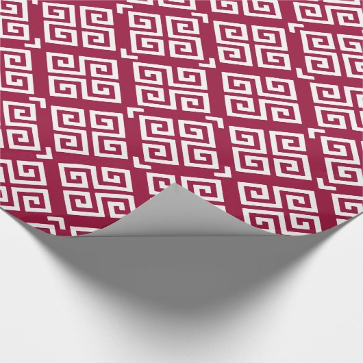 Monogram grafische rode grijze belangrijke geometr cadeaupapier (Hoek)