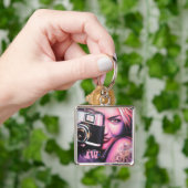 Monogram Grafitti Woman met camera Sleutelhanger (Hand)