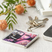 Monogram Grafitti Woman met camera Sleutelhanger (Zijkant)