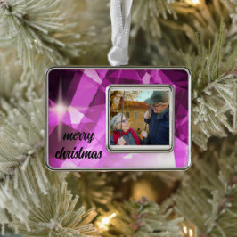 Monogram Grandma, opa kerstversiering Verzilverd Omlijst Ornament