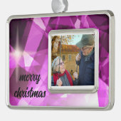 Monogram Grandma, opa kerstversiering Verzilverd Omlijst Ornament (Links)