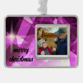 Monogram Grandma, opa kerstversiering Verzilverd Omlijst Ornament (Voorkant)