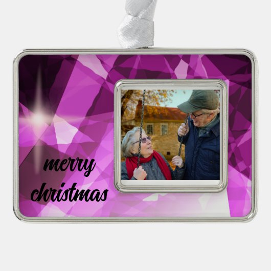 Monogram Grandma, opa kerstversiering Verzilverd Omlijst Ornament (Voorkant)