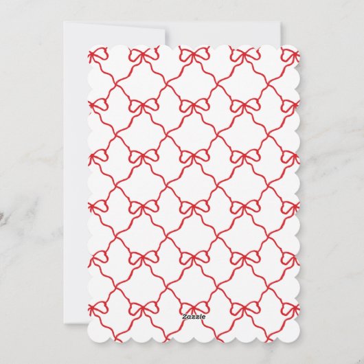 Monogram Grandmillennial Kerstkrans Bogen Feestdagenkaart (Achterkant)