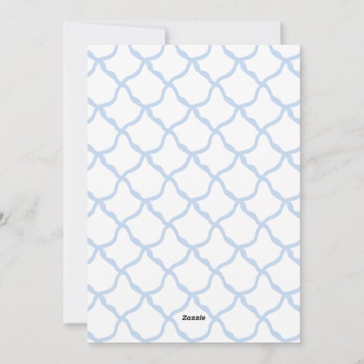 Monogram Grandmillennial Kerstkrans Lint Feestdagenkaart (Achterkant)