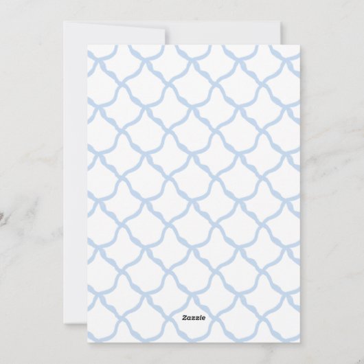 Monogram Grandmillennial Kerstkrans strik Feestdagenkaart (Achterkant)