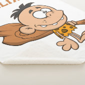 Monogram grappig cartoon kunstwerk Wit Bruin Sherpa Deken (3/4)