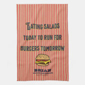 Monogram grappig gezegde Schattigee  illustratie Theedoek (Verticaal)