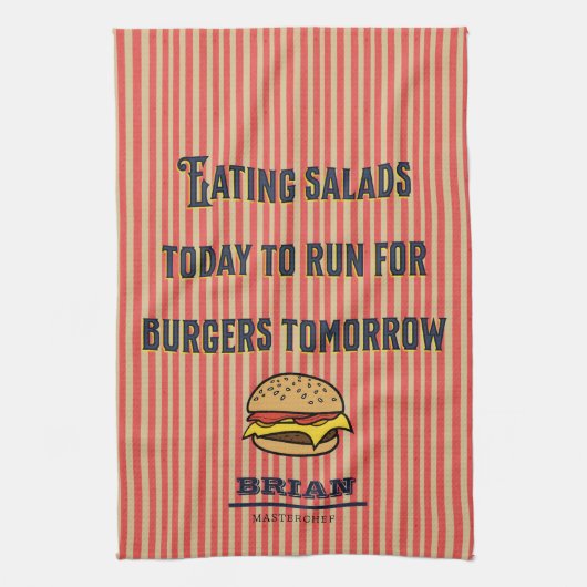 Monogram grappig gezegde Schattigee  illustratie Theedoek (Verticaal)