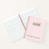 Monogram Grappig Inspirerend Pastel Roze Goud Chic Notitieboek (Binnen)
