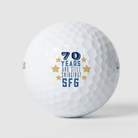monogram Grappige 70e Verjaardag Feest vader opa Golfballen (Voorkant)