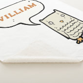 Monogram grappige hand getekende kleine uil sherpa deken (3/4)