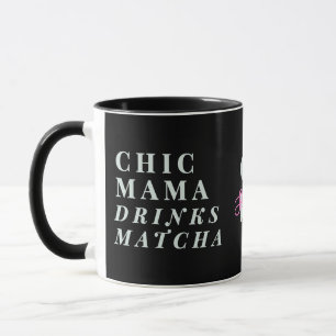 Monogram Grappige Mama Matcha Thee Spreuk Minimali Mok