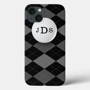 Monogram Gray Argyle, Golf Ball iPad Mini Case