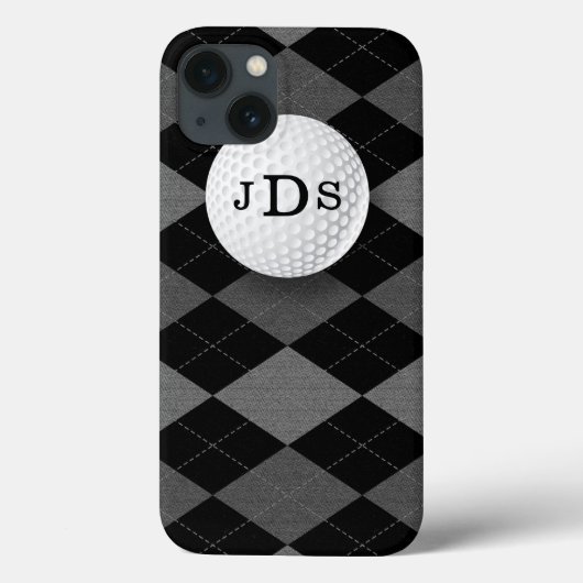Monogram Gray Argyle, Golf Ball iPad Mini Case (Achterkant)