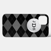 Monogram Gray Argyle, Golf Ball iPad Mini Case (Achterkant (horizontaal))