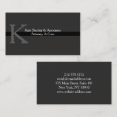 Monogram Gray Attorney Professional Visitekaartje (Voorkant / Achterkant)