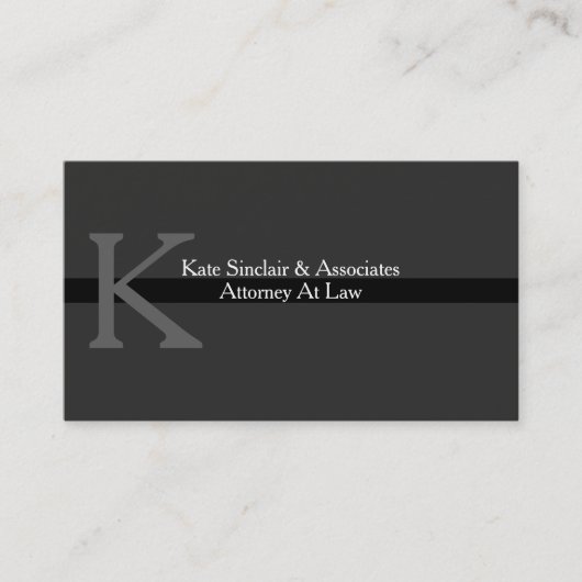 Monogram Gray Attorney Professional Visitekaartje (Voorkant)
