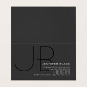 Monogram Gray Black Consultant Modern minimalist Visitekaartje (Buitenkant ongevouwen)