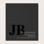 Monogram Gray Black Consultant Modern minimalist Visitekaartje (Buitenkant ongevouwen)