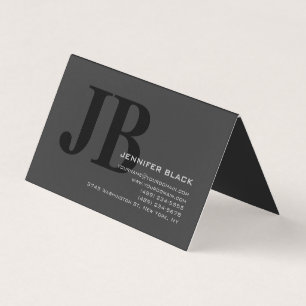 Monogram Gray Black Consultant Modern minimalist Visitekaartje