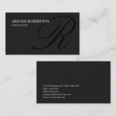 Monogram Gray Black Consultant Visitekaartje (Voorkant / Achterkant)