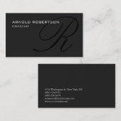 Monogram Gray Black Consultant Visitekaartje (Voorkant / Achterkant)