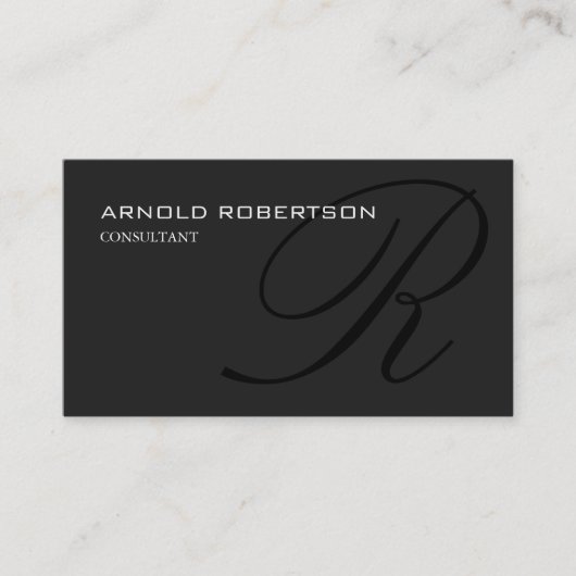 Monogram Gray Black Consultant Visitekaartje (Voorkant)