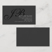 Monogram Gray Black Consultant Visitekaartje (Voorkant / Achterkant)