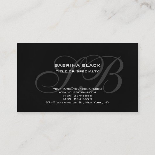 Monogram Gray Black Consultant Visitekaartje (Voorkant)