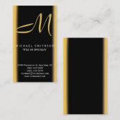 Monogram Gray Black Gold Consultant Visitekaartje (Voorkant / Achterkant)