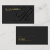 Monogram Gray Black Gold Consultant Visitekaartje (Voorkant / Achterkant)