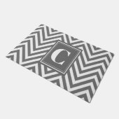 Monogram Gray Chevron Doormat Deurmat (Schuin)