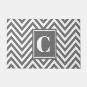 Monogram Gray Chevron Doormat Deurmat (Voorkant)
