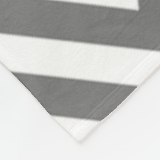 Monogram Gray Chevron Fleece Blanket (Hoek)