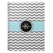 Monogram Gray Chevron Spiral notebook Notitieboek (Voorkant)