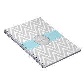 Monogram Gray Chevron Spiral notebook Notitieboek (Rechterzijde)