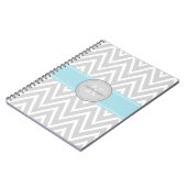Monogram Gray Chevron Spiral notebook Notitieboek (Linkerzijde)