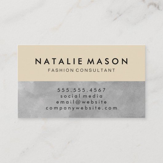 Monogram Gray en Beige Visitekaartje (Achterkant)