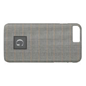 Monogram Gray Tweed Groomsman Bestman Wedding Gift Case-Mate iPhone Case (Achterkant (Horizontaal))