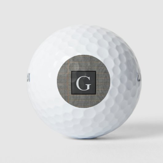 Monogram Gray Tweed Groomsman Bestman Wedding Gift Golfballen (Voorkant)