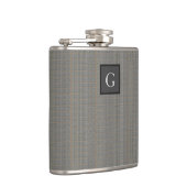 Monogram Gray Tweed Groomsman Bestman Wedding Gift Heupfles (Rechts)