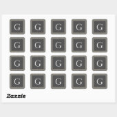 Monogram Gray Tweed Groomsman Bestman Wedding Gift Vierkante Sticker (Vel)