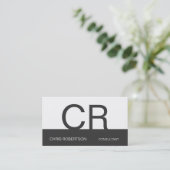 Monogram Gray White Consultant Visitekaartje (Staand voorkant)