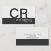 Monogram Gray White Consultant Visitekaartje (Voorkant / Achterkant)