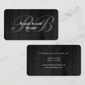 Monogram Gray Wood Monogram Manager minimalistisch Visitekaartje (Voorkant / Achterkant)