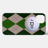 Monogram Green Argyle, Golf Ball iPad Mini Case (Achterkant (horizontaal))