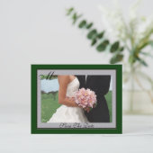 Monogram Green Artistic Save the Date Briefkaart (Staand voorkant)